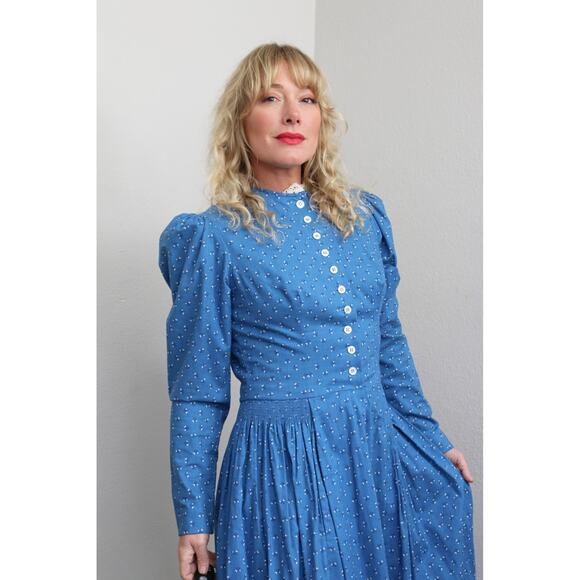 1970's Vintage German Folk Prairie Apron Dress ~ Women's SM MD ~ Dirndl Calico - Picture 6 of 10